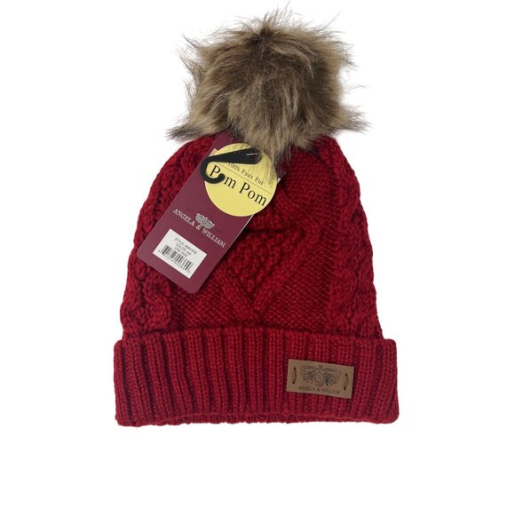 Angela & William Accessories - Fleece Lined Pom Pom Beanie